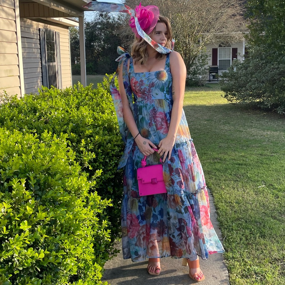 Ivanna Tie Strap Tiered Floral Maxi Dress